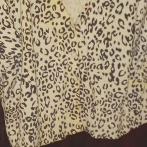 Animal print button sweater top